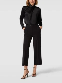 Cambio Stoffhose Mit Logo-Bund Modell 'Cameron' - Schwarz