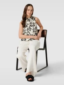 Jake*s Collection Blusentop Mit Floralem Muster - Ecru