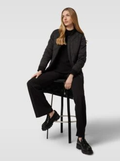 Khujo Steppmantel Mit Label-Details Modell 'Mary' - Schwarz