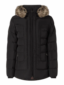 Wellensteyn Steppjacke Mit Kunstpelzkragen Modell 'ASTORIA' - Schwarz