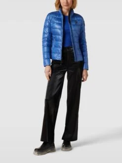 Blauer Usa Daunenjacke Mit Stehkragen - Blau